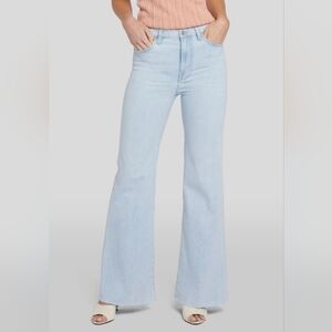 7 For All Mankind Tailorless Dojo Jeans 31 Light Wash Wide Leg Flare